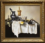 Картина "Завтрак с серебряной посудой" в мастерской 55-я ПАРАЛЛЕЛЬ